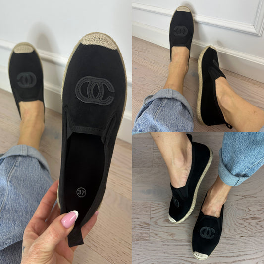 Espadryle z eko zamszu RORY / CZARNE