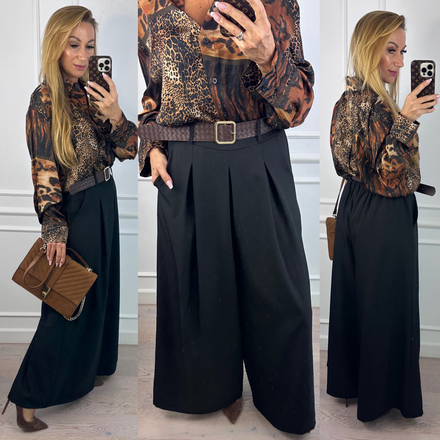 Spodnie WIDE LEG HANSON / CZARNY