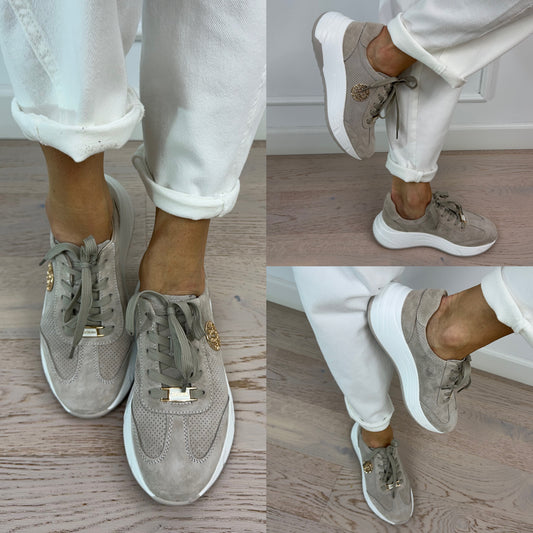 Skórzane buty sportowe ARIZONA / BEŻOWE