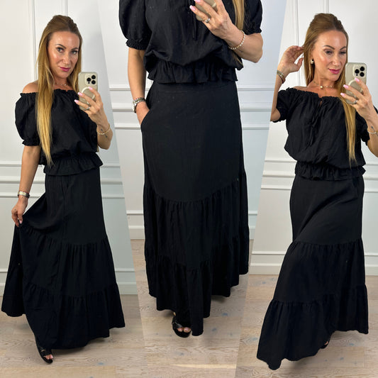 Spódnica z wiskozą MARINA / CZARNA