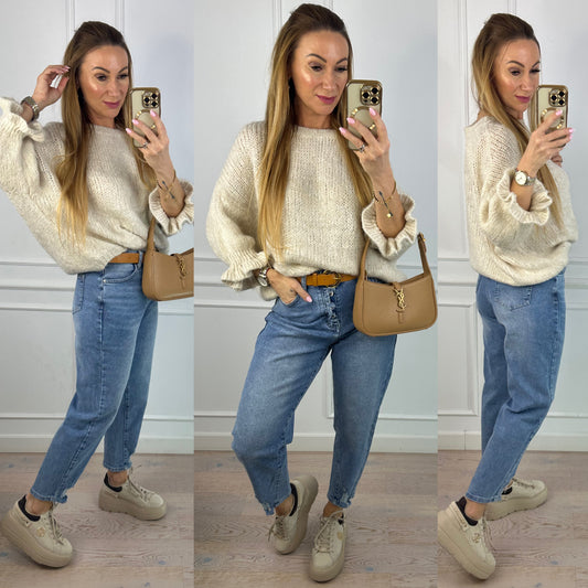 Sweter z wiskozą DEFINE / BEŻOWY