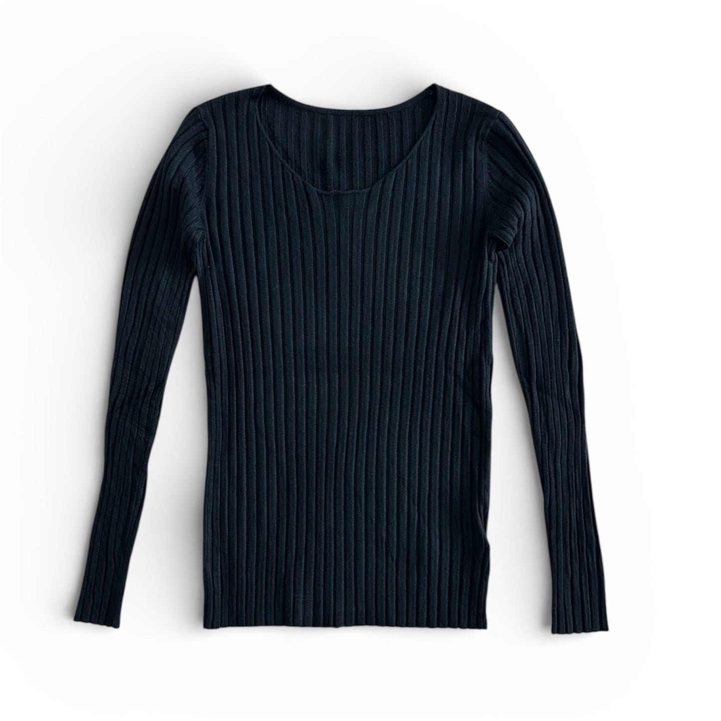 Bluzka z dzianiny w prążek CATIA / CZARNA