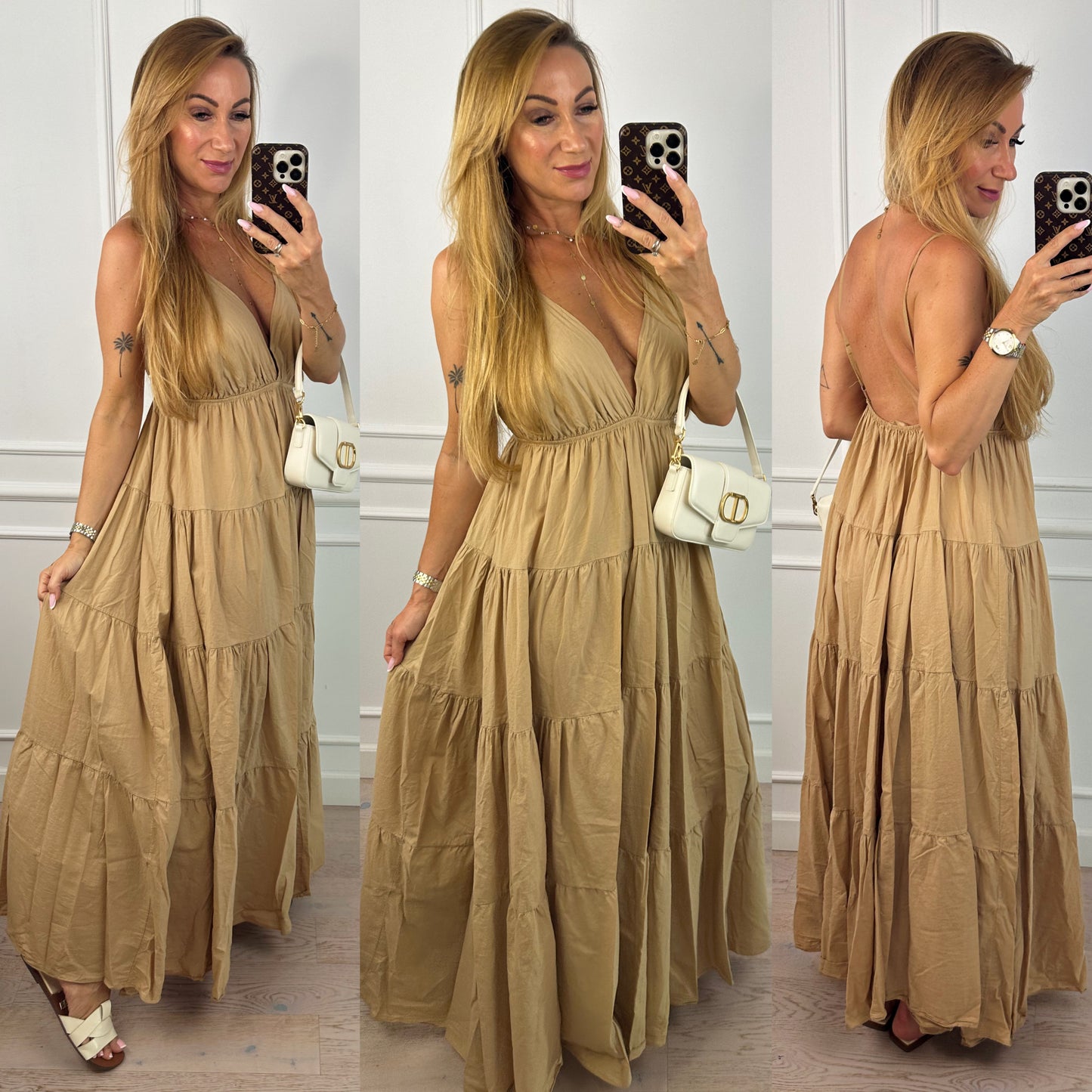 Bawełniana sukienka CELENA / CAMEL