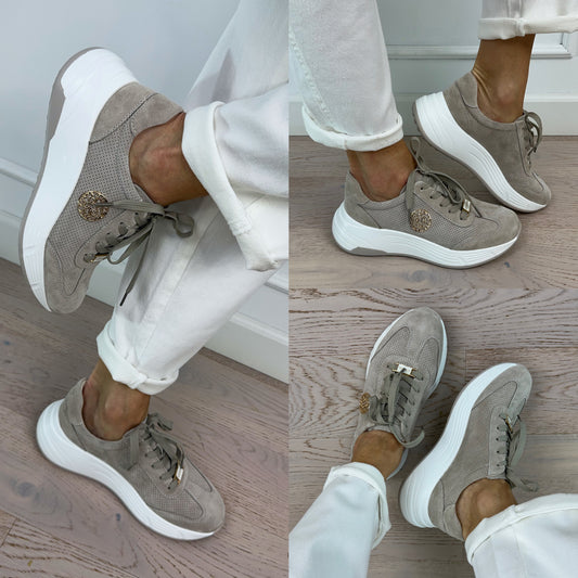 Skórzane buty sportowe ARIZONA / BEŻOWE