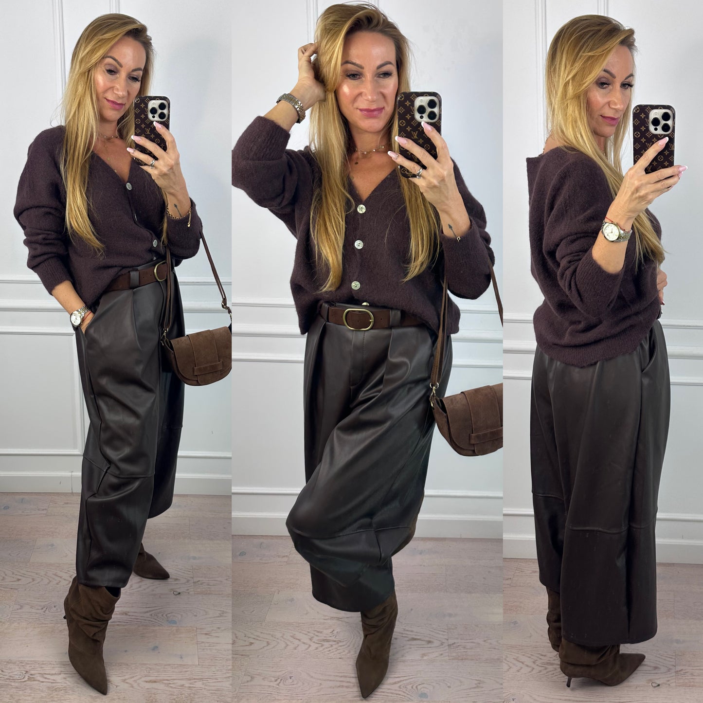 Sweter z alpaką JUSTINE / CZEKOLADOWY