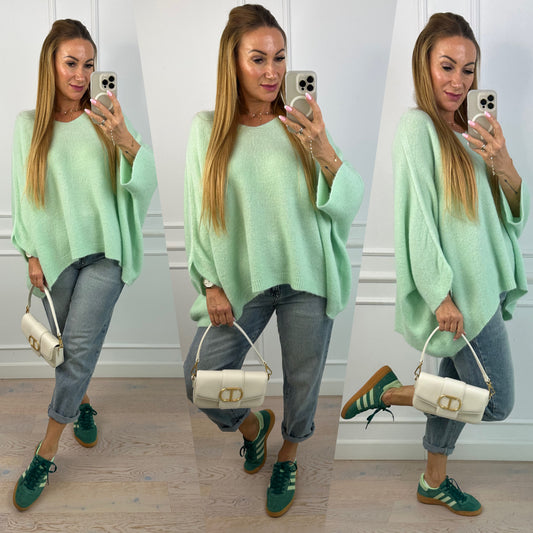 Sweter z alpaką KORIN / MIĘTOWY