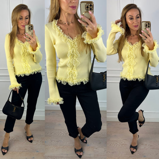 Dzianinowa bluzka VALERIA / ŻÓŁTA