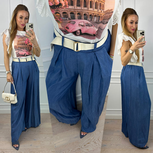 Spodnie z lekkiego jeansu JANSON / NIEBIESKIE