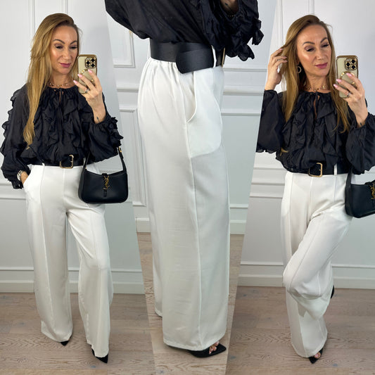 Spodnie WIDE LEG ZENITH / ŚMIETANKOWE