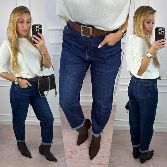 Jeansy MOM FIT AYDIN / GRANATOWE