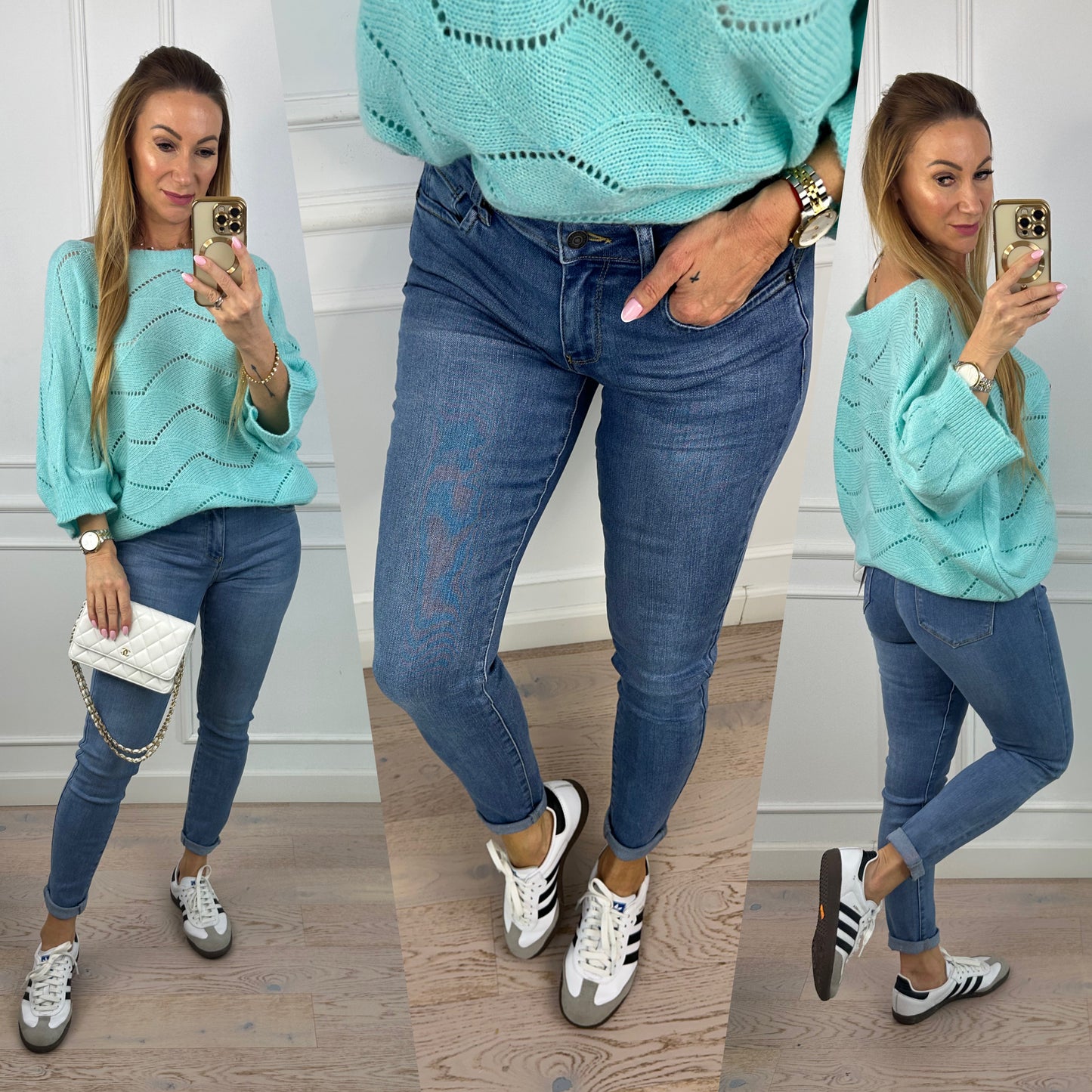 Spodnie jeansowe PUSH-UP BROOK / NIEBIESKIE