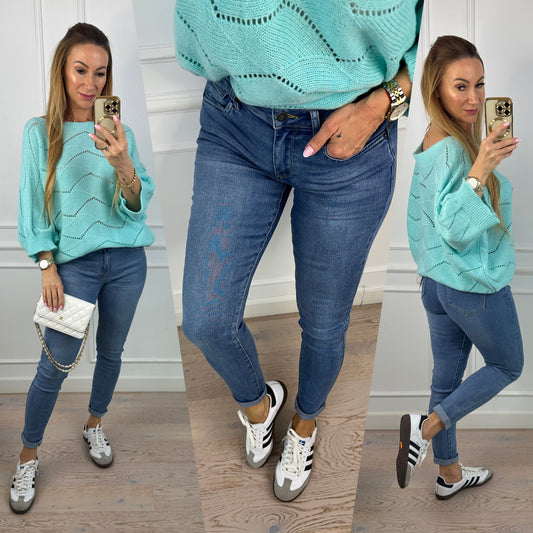 Spodnie jeansowe PUSH-UP BROOK / NIEBIESKIE
