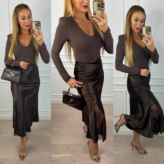 Bawełniane body HALI / CZEKOLADOWE