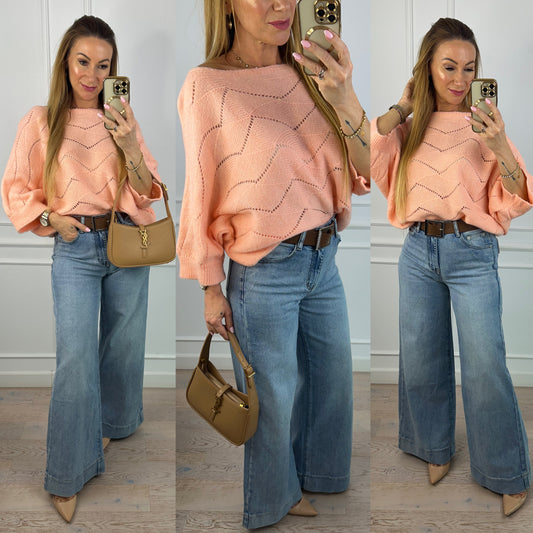 Sweter z wełną i moherem LIVIA / POMARAŃCZOWY