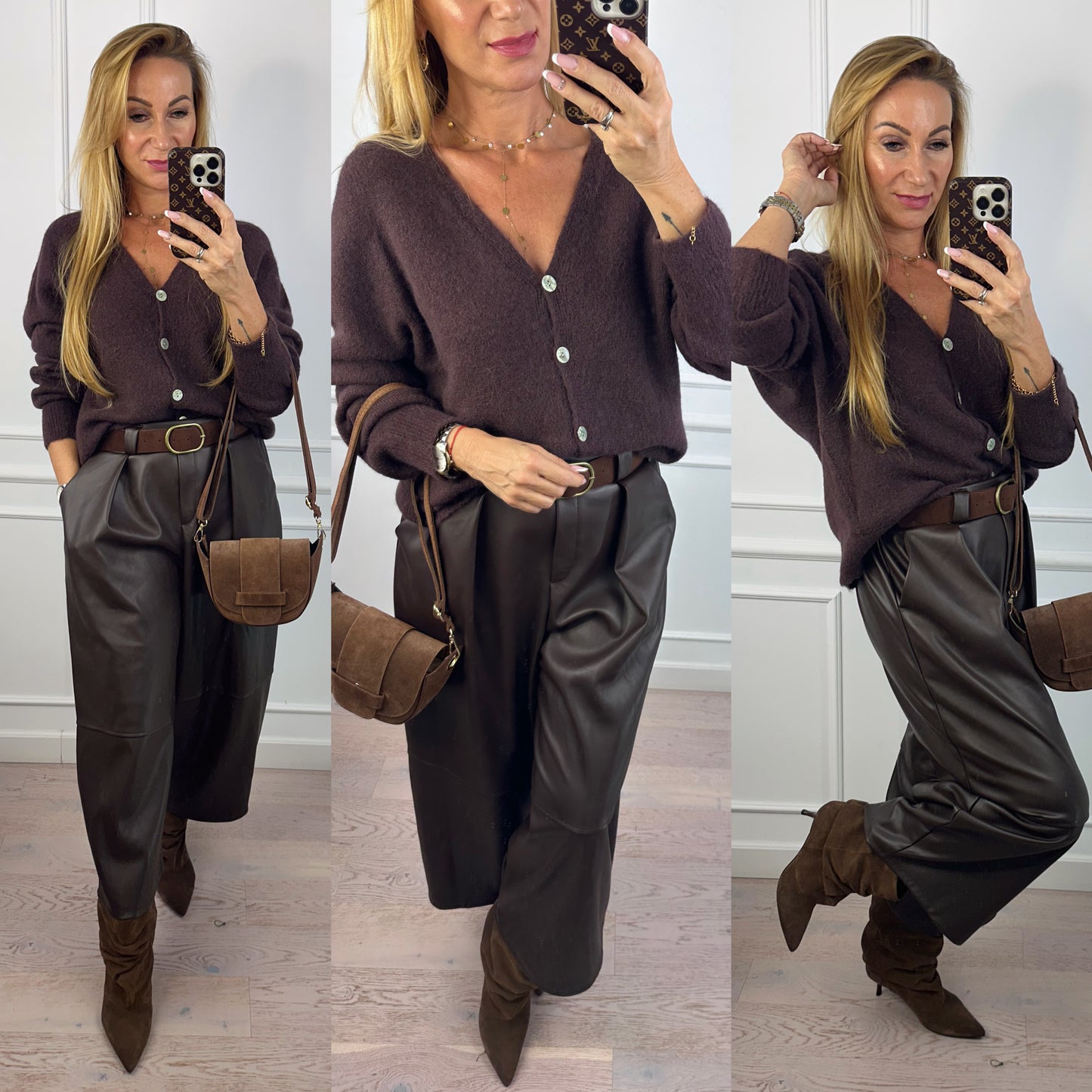 Sweter z alpaką JUSTINE / CZEKOLADOWY
