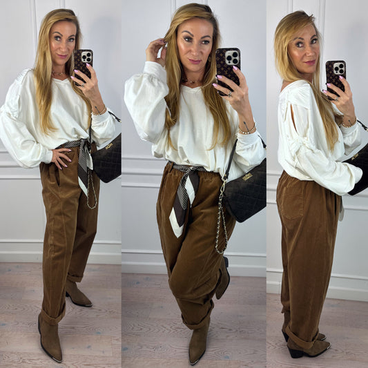 Bawełniana bluzka LEXI / ŚMIETANKOWA