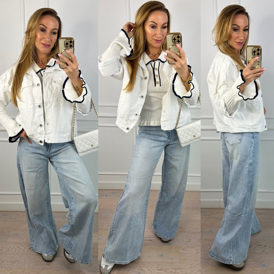 Sztruksowa kurtka ALBERTA / BIAŁA