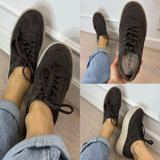 Skórzane buty BRETON / CZEKOLADOWE