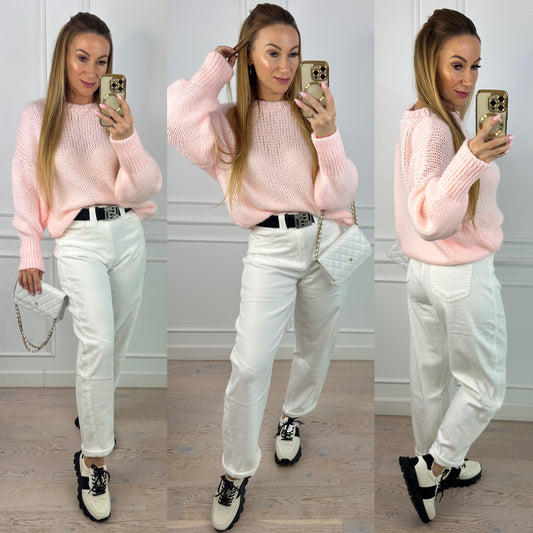 Sweter z wełną i moherem SASHA / BRZOSKWINIOWY