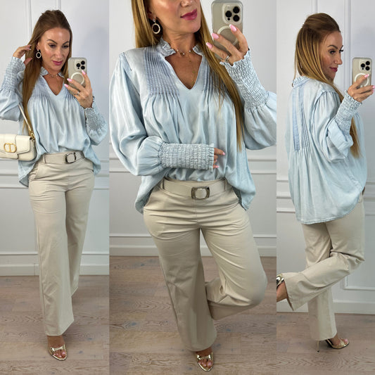 Koszula z lekkiego jeansu LOTTA / JASNONIEBIESKA