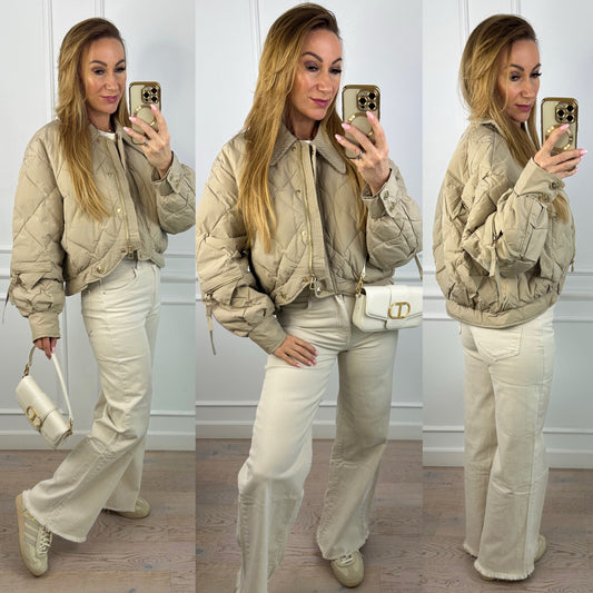 Kurtka puchowa NADEYA / BEŻOWA