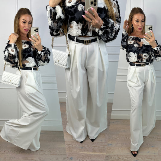 Spodnie WIDE LEG CAILYS / BIAŁE