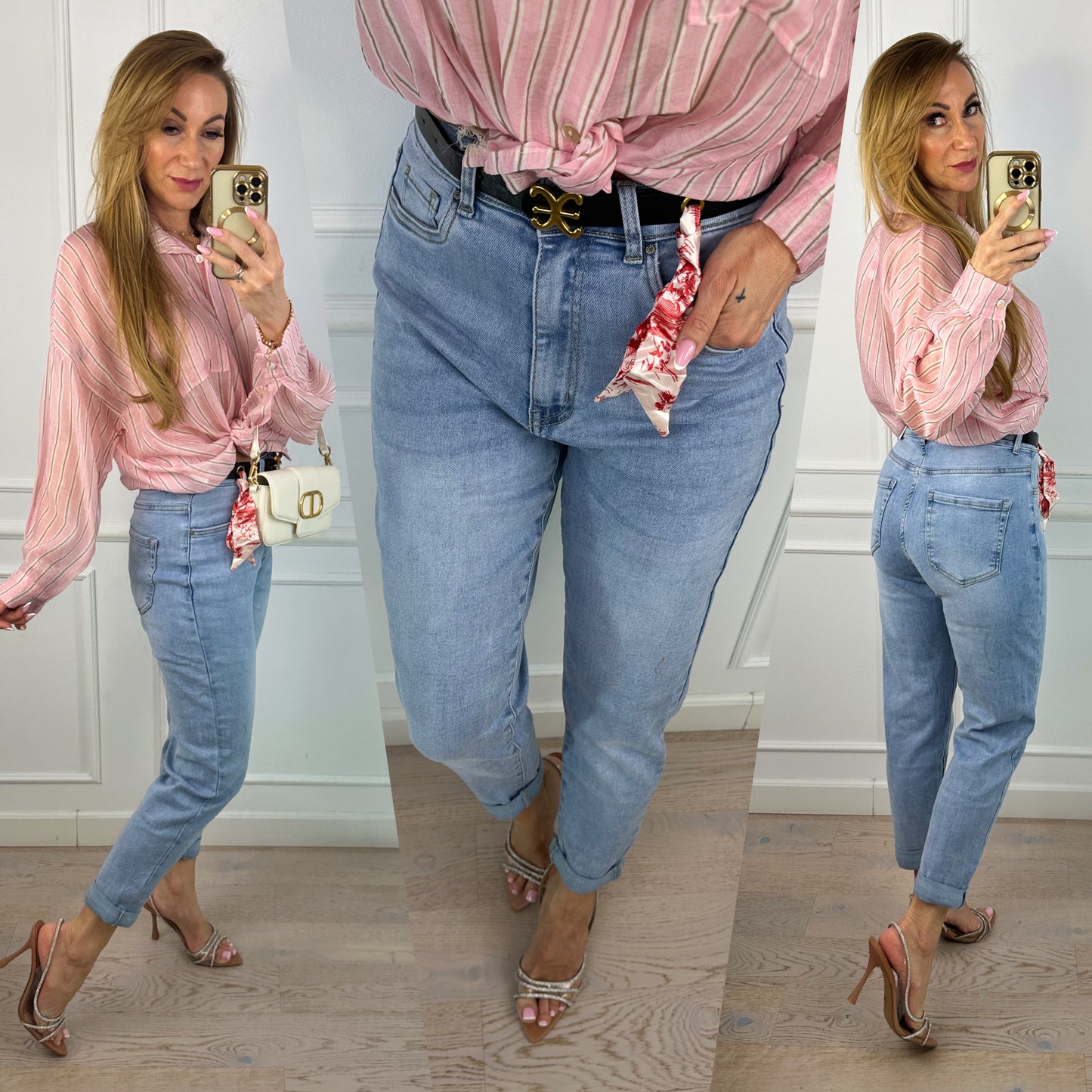 Spodnie jeansowe MOM FIT RODNEY / NIEBIESKIE