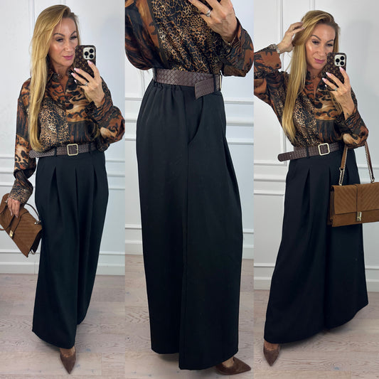 Spodnie WIDE LEG HANSON / CZARNY