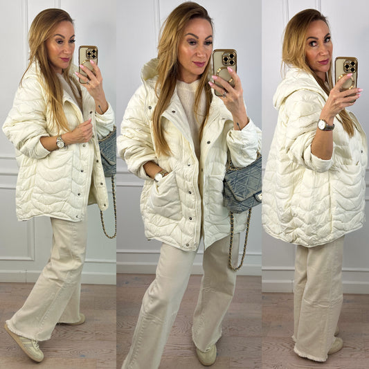 Kurtka puchowa SERENITA / ŚMIETANKOWA