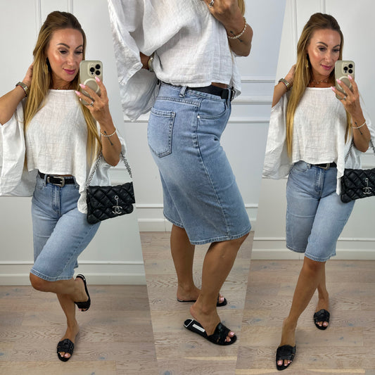 Spodnie BERMUDA DENIM BAGGY HERON / NIEBIESKIE