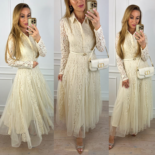 Koronkowa sukienka CAYLA / KREMOWA