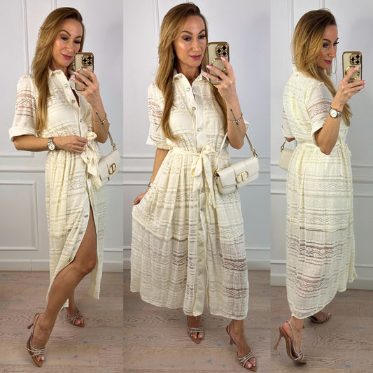 Sukienka MADELIENE / KREMOWA