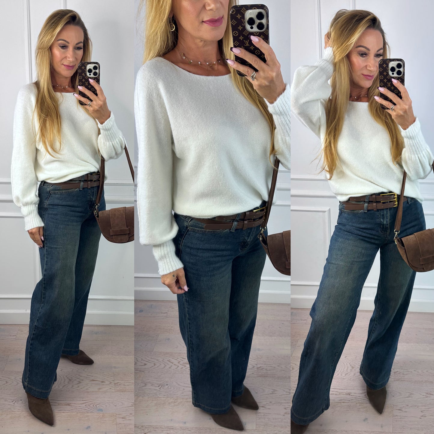 Sweter LEONOR / ŚMIETANKOWY