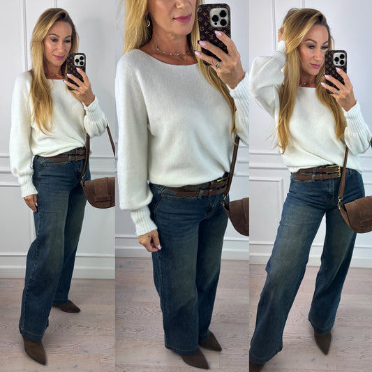 Sweter LEONOR / ŚMIETANKOWY