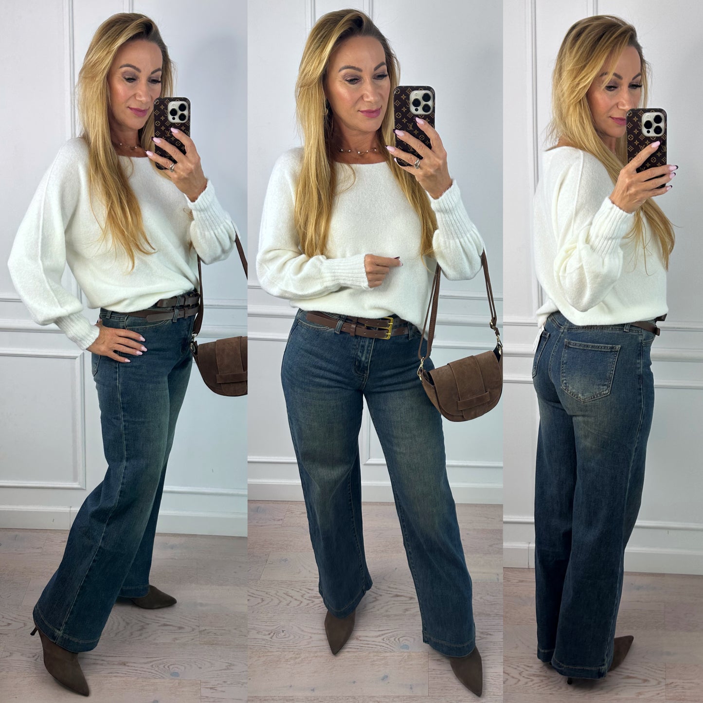 Sweter LEONOR / ŚMIETANKOWY