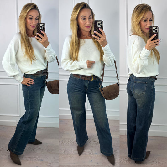 Sweter LEONOR / ŚMIETANKOWY