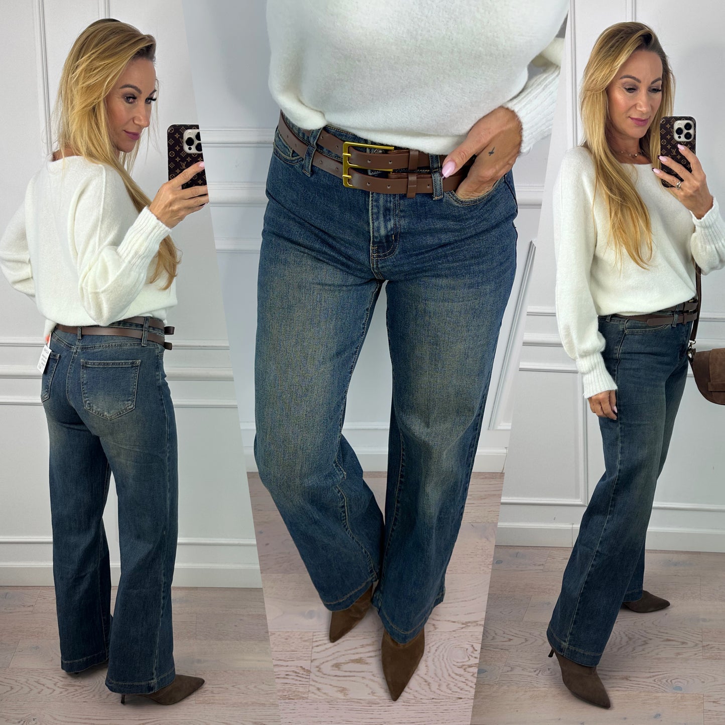 Jeansy PALAZZO LONDON / BRUDNY NIEBIESKI