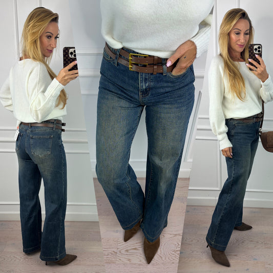 Jeansy PALAZZO LONDON / BRUDNY NIEBIESKI