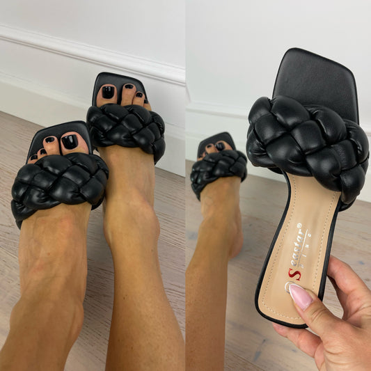 Klapki na obcasie MERAN / BLACK